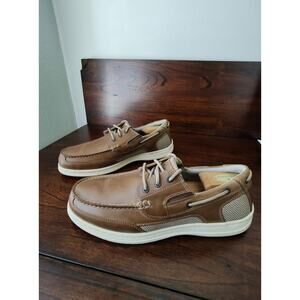 Dockers Men's Beacon Boat Shoes Brown Leather Lace-up Size 10.5